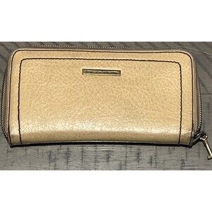 United Colors Of Benetton Wallet Clutch Tan Zip Vintage Key
